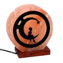 Lampada sale base legno luna con attacco cm 18x6