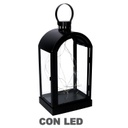 Lanterna led metallo nero cm20,2x15,2h38,5-46