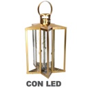 Lanterna led metallo stella oro cm27,5x27,5h42-48