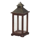 Lanterna legno marrone scuro rettangolare cm 19x19h42