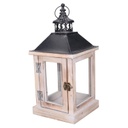 Lanterna legno sbiancato rettangolare cm 17x17h37
