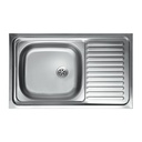 Lavello cucina vasca con gocciolatoio dx in acciaio da appoggio 50x80 cm(N216DX)