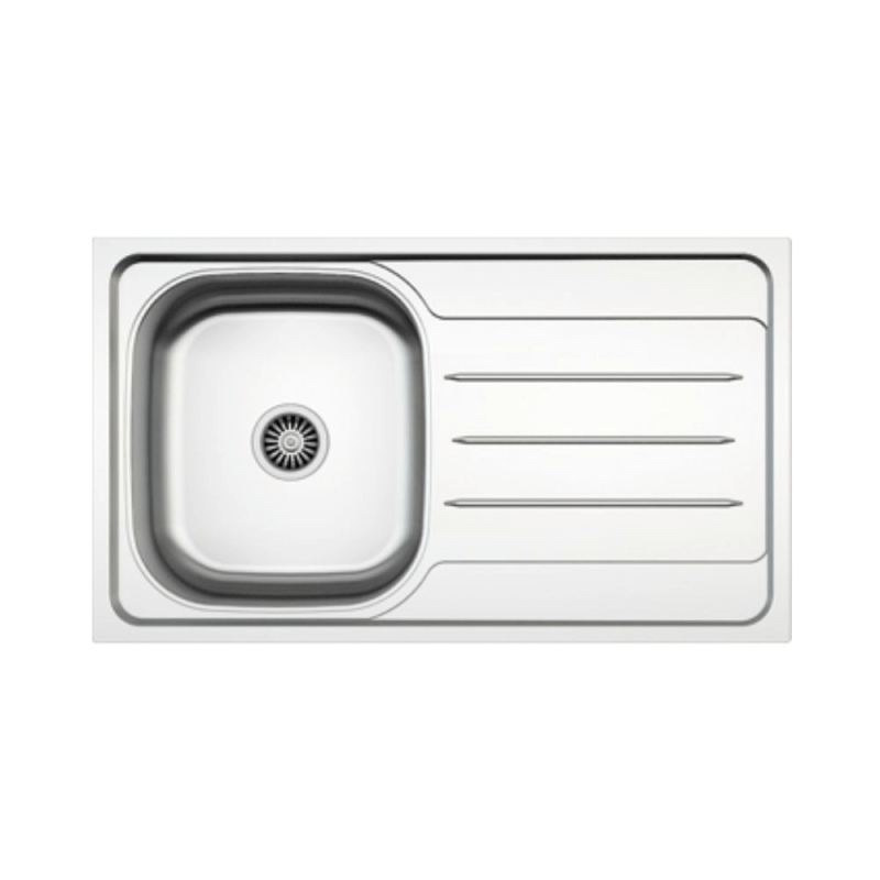 Lavello incasso cucina MP861VDX acciaio 86x50 cm una vasca e gocciolatoio destro EFFEZ