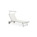 Lettino Cross con ruote in alluminio bianco