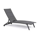 Lettino da giardino in alluminio con ruote Antracite CLEOPAS 61x192x h96 cm