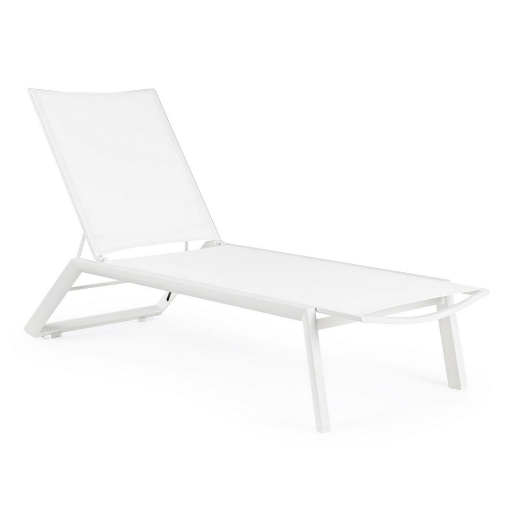 Lettino in alluminio Cruise con ruote bianco