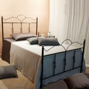 Letto una piazza e mezza in ferro battuto con pediera Nero Oro PRIMULA 130x202x h127cm