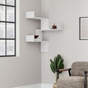 Libreria angolare a parete con 3 livelli bianca H 90 x P 22 x L 60 cm
