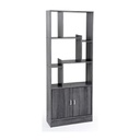 Libreria destrutturata ufficio con vano chiuso grigia cm 70 x 24 x 170