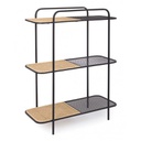 Libreria in acciaio Sagomata tre ripiani Antracite ELYOT 82x35x h100 cm