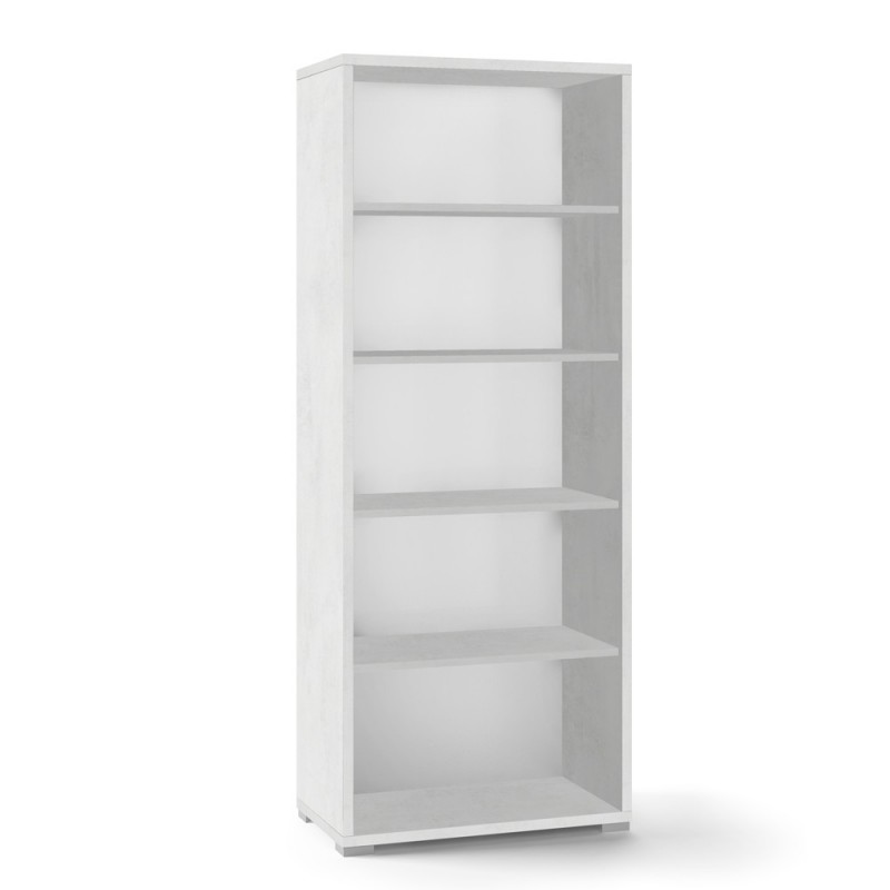 Libreria moderna in legno Bianco Ossido quattro ripiani 71x41x h182 cm