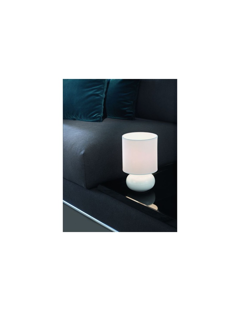 Lume da Tavolo in Ceramica e Tessuto Bianco Trondio Eglo