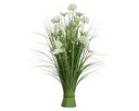 Mazzetto di fiori Artificiali in poliestere bianco e verde