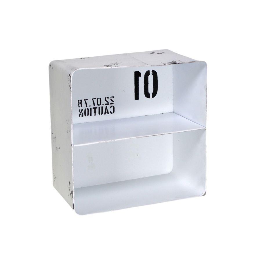 Mensola metallo bristol bianco 2 piani quadrata cm 29