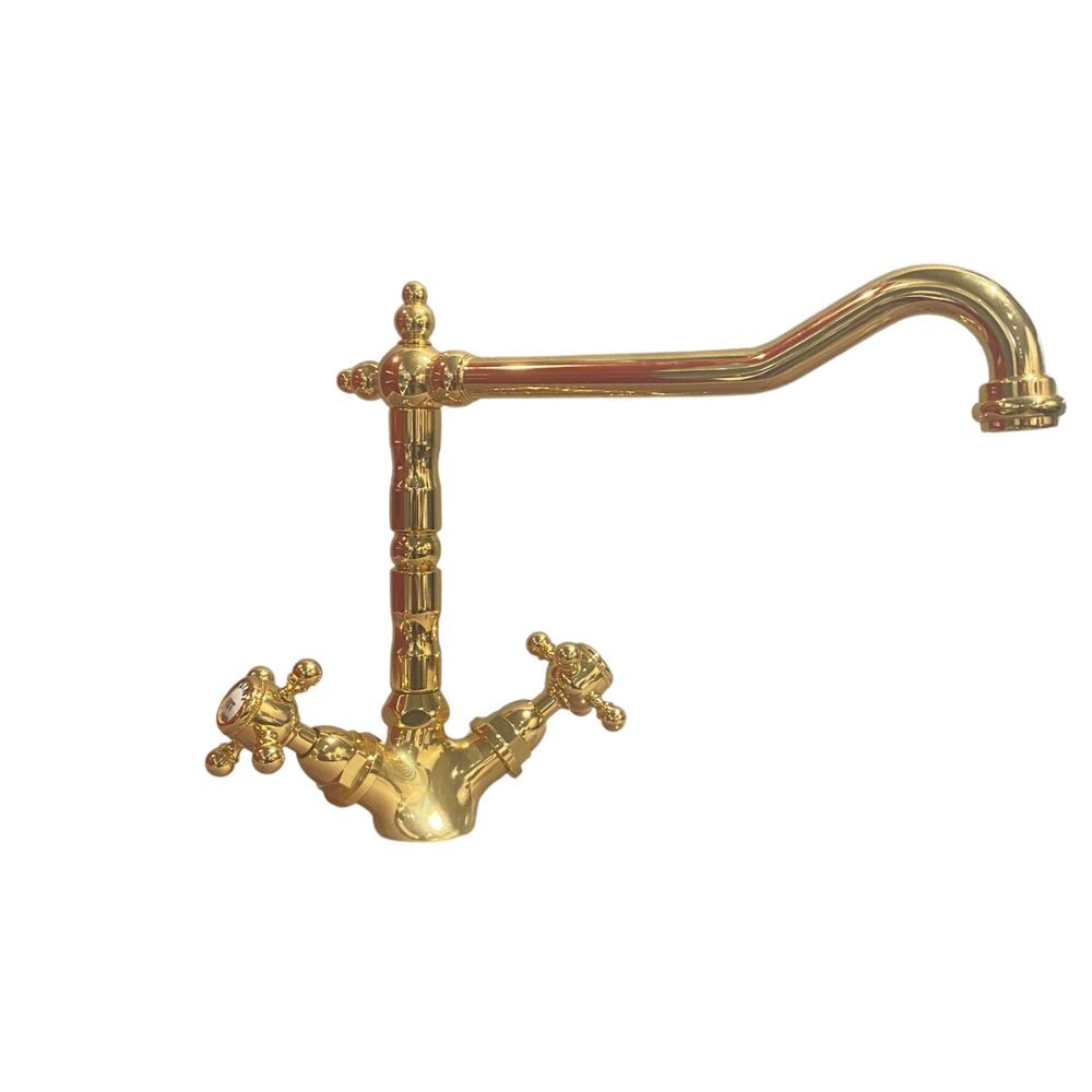 Miscelatore da cucina bicomando Paini Nostalgia Barocco oro
