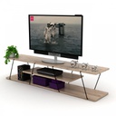 Mobile basso porta tv industrial rovere nero cm 143x30x31 h