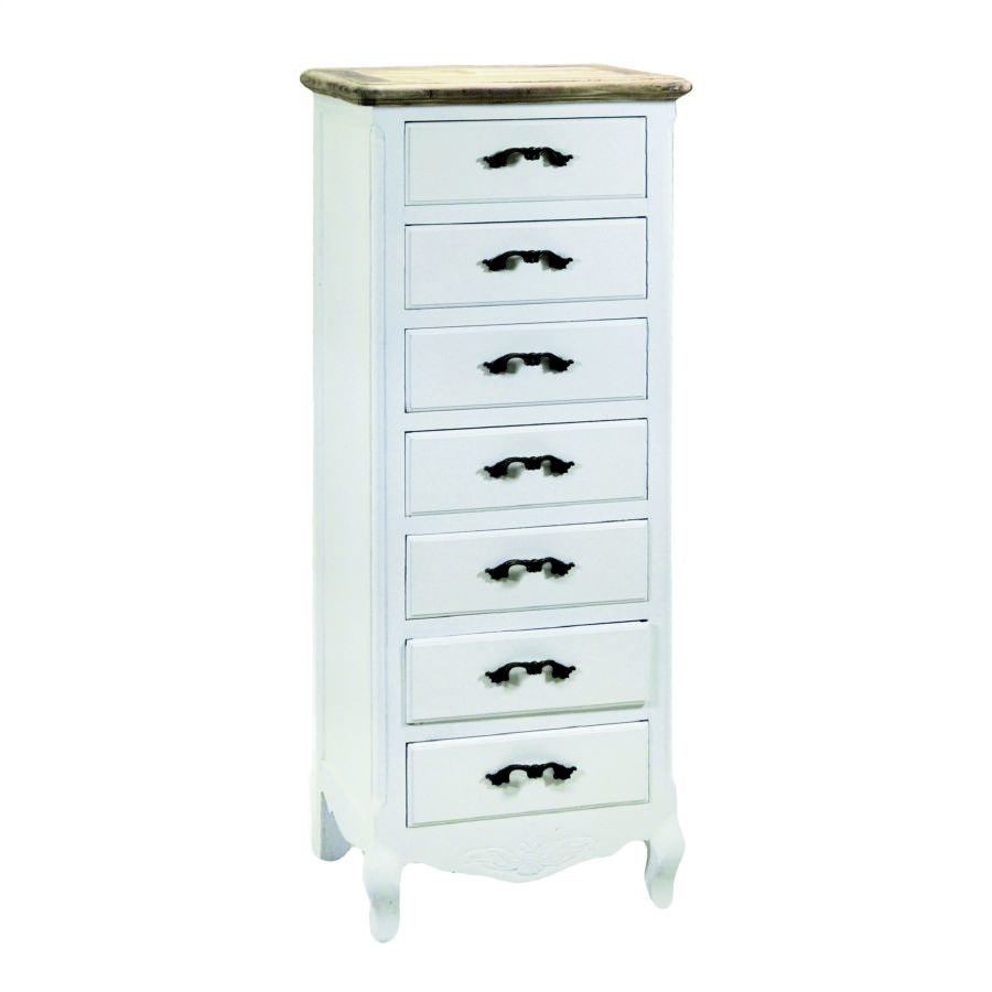 Mobile country 7 cassetti bianco cm 34,5 x 44,5 x h 110,5