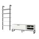 Mobile porta tv con libreria 5 mensole bianco 70x30xh.180 cm