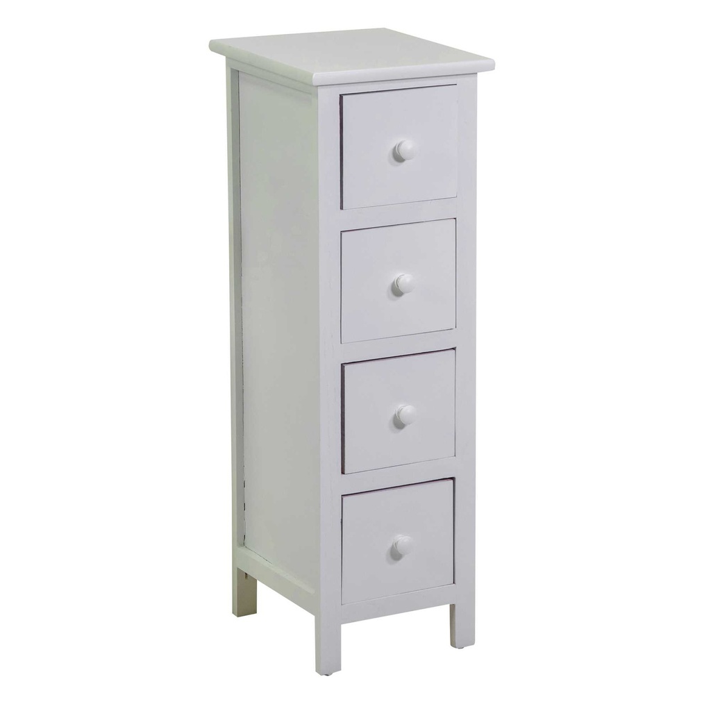 Mobiletto Eleonora bianco 4 cassetti cm 25x28h75