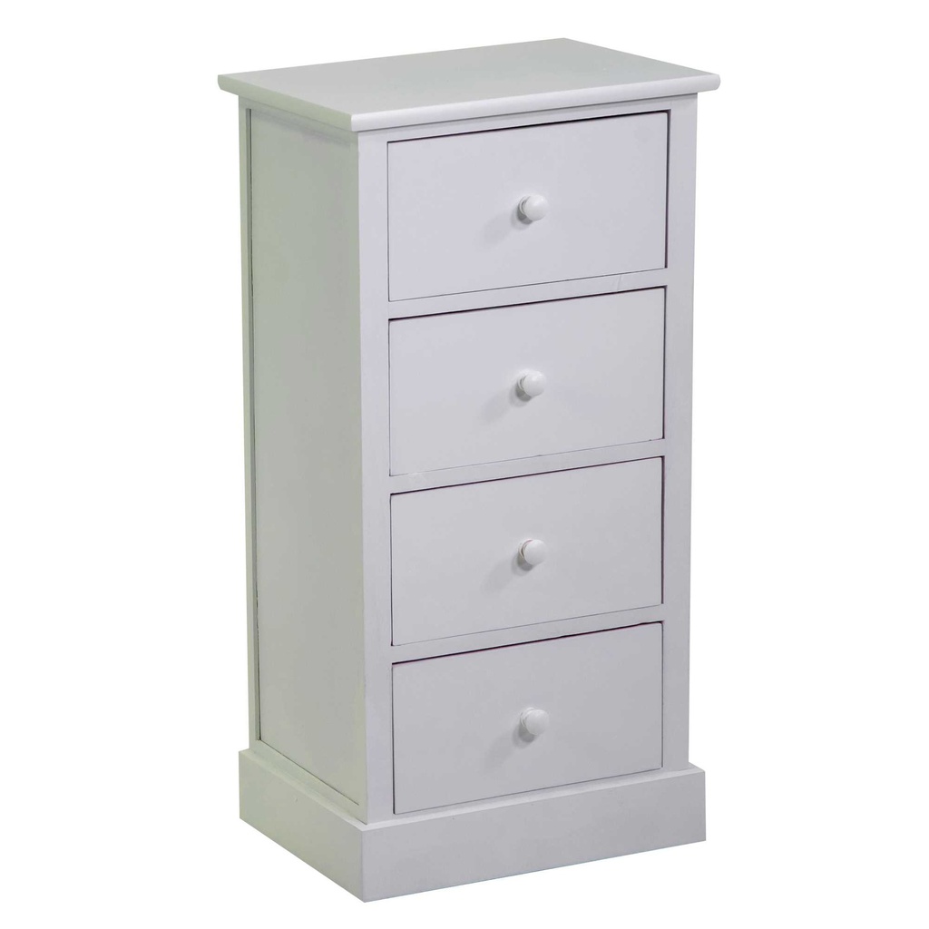 Mobiletto Eleonora cassettiera bianco 4cassetti cm 38x28h75