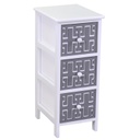 Mobiletto gianna cassettiera bianco grigio 3 cassetti cm 26x32h63