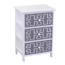 Mobiletto gianna cassettiera bianco grigio 3 cassetti cm 40x29h58