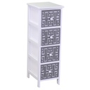 Mobiletto gianna cassettiera bianco grigio 4 cassetti cm 26x32h81