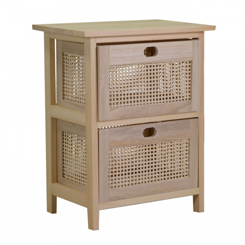 Mobiletto legno cassettiera naturale rettangolare cm 39 x 27,5 x h50