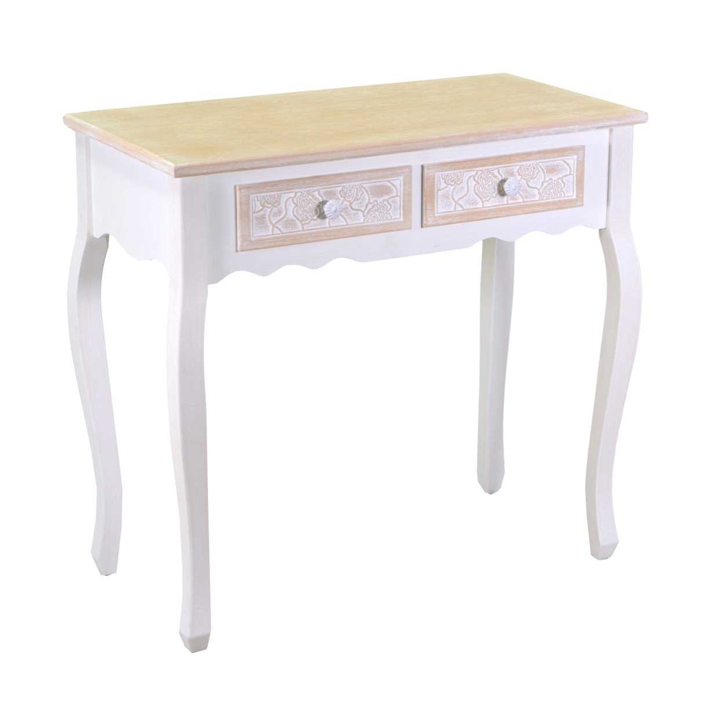 Mobiletto legno console andorra 2 cassetti cm80x40h74