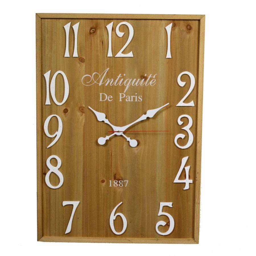 Orologio legno paris rettangolare cm 50x70x4
