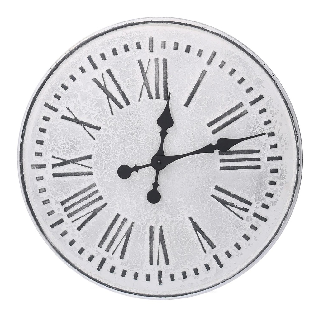 Orologio metallo bianco nero cmø48x4