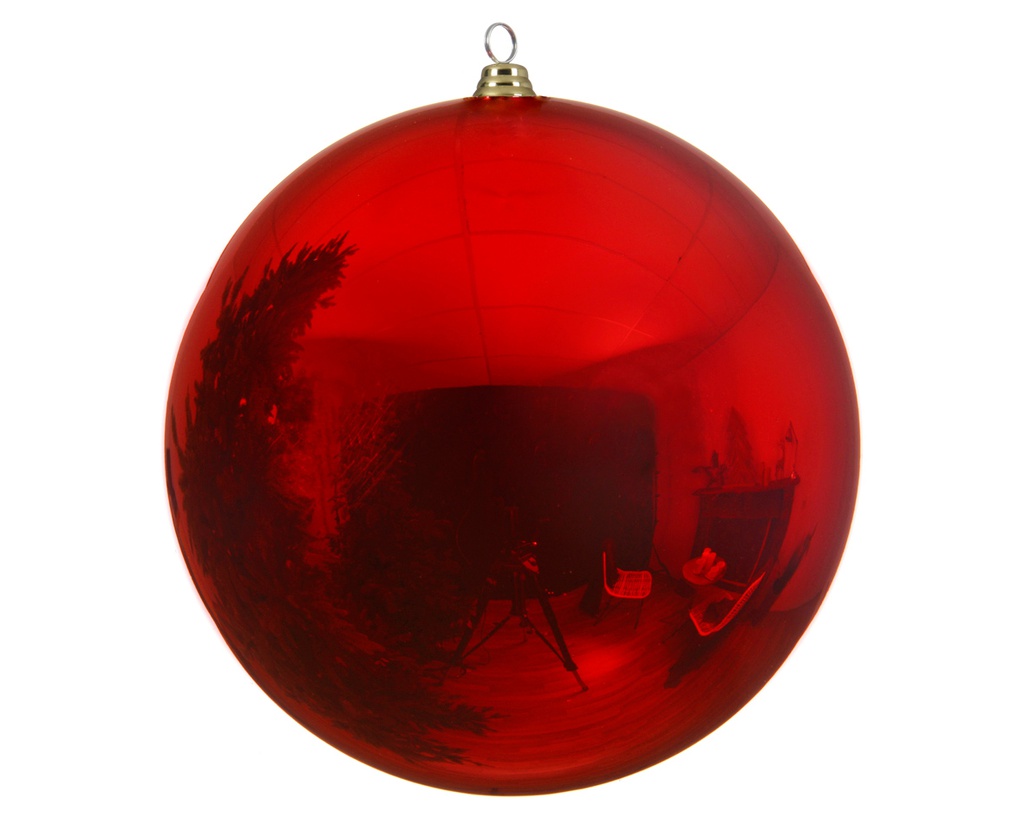 Pallina Di Natale Pallina Natalizia Infrangibile Lucida Colore Rosso Natalizio Ø 40Cm 1 Pz