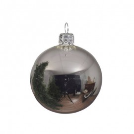 Pallina Sfera Natalizia In Vetro Argento Lucido D. 15 Cm  1 Pz