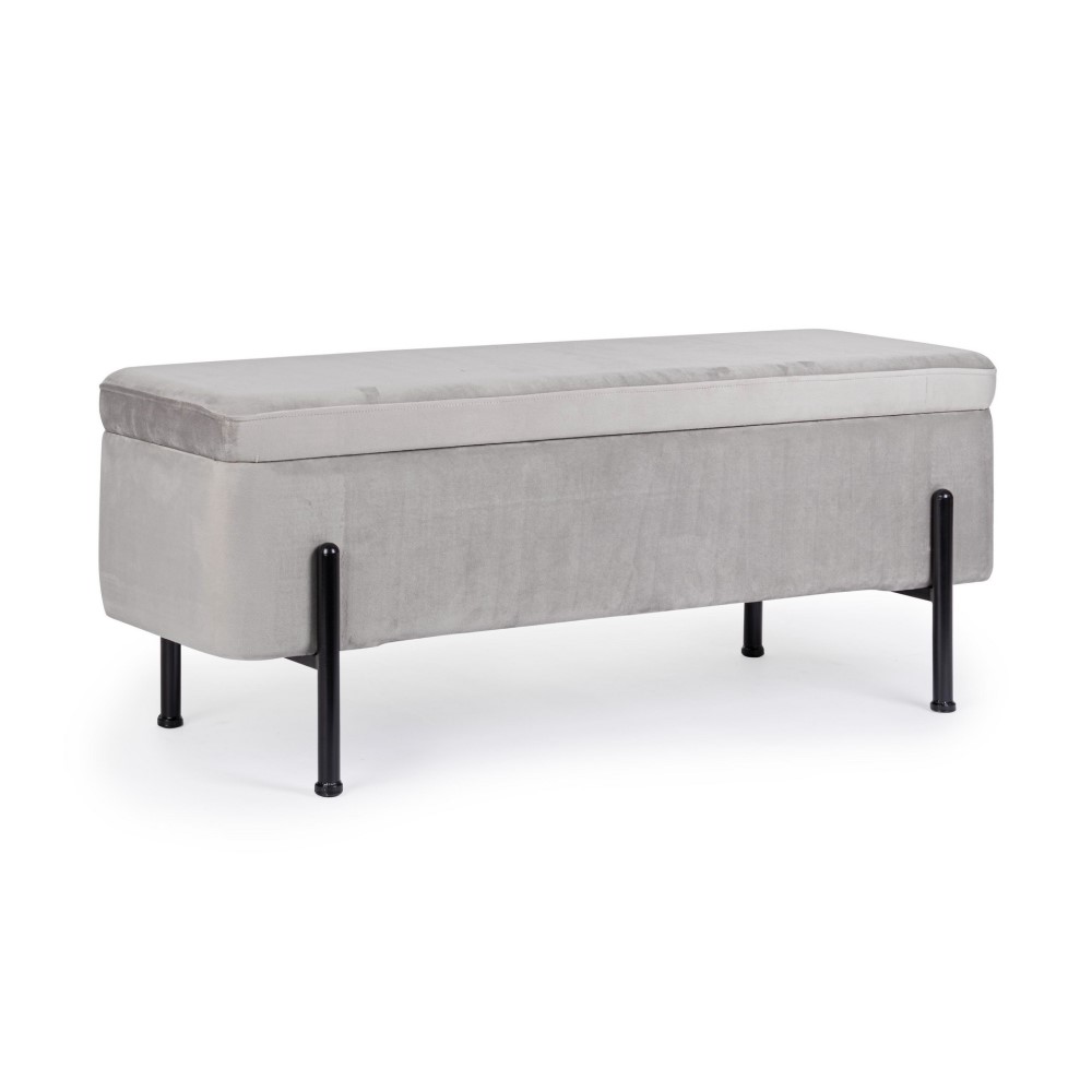 Panca contenitore kira naturale grigio chiaro cm 110