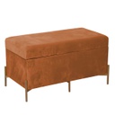 Panca contenitore velluto terra di siena cm 78x40h45