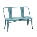 Panchina ferro bristol azzurro antico con schienale cm 51x111h82