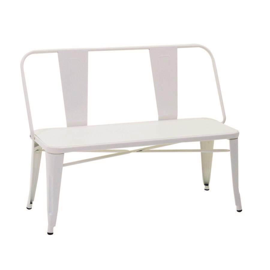 Panchina ferro bristol bianco con schienale cm51x111h82,5