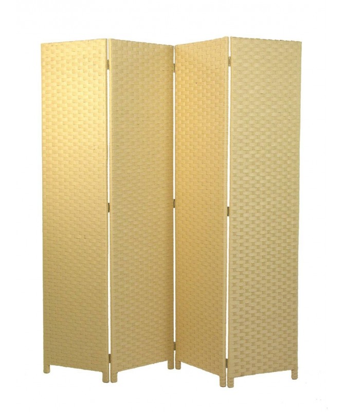 Paravento poliestere 4 ante naturale cm 40h175
