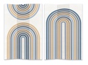 Paravento stampa 3 ante azzurro e arancione cm 120,6x2,5xh180,6x2,5xh180xh180