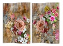 Paravento stampa 3 ante con fiori rosa cm 120,6x2,5xh180,6x2,5xh180