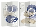 Paravento stampa cerchi bianco blu 3 ante rettangolare cm 120,6x2,5xh180,6x2,5xh180