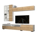 Parete attrezzata base 3 ribalte pensile 2 ante bianco rovere 270x35xh.45 cm