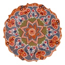 Piatto decorativo ceramica arancione cmø30h3