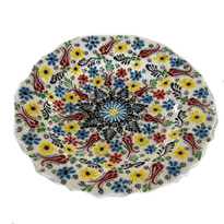 Piatto decorativo ceramica bianco cm ø25h3