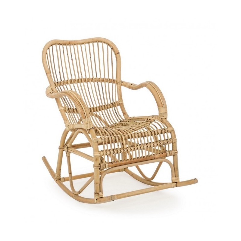Poltrona Dondolo in Rattan Naturale CASIMIRA 66x82x h88 cm