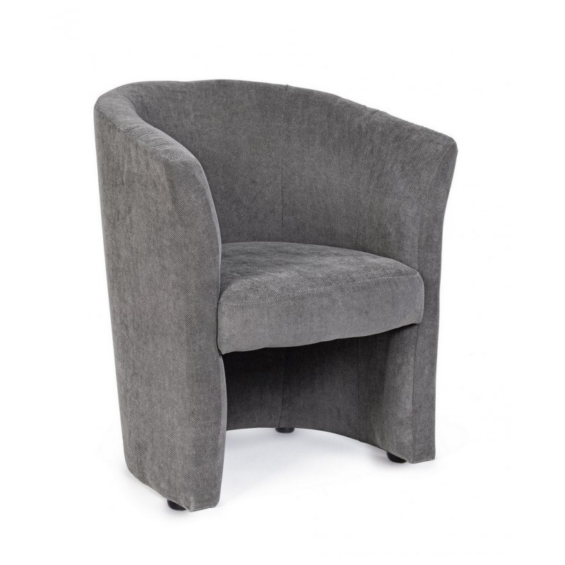Poltrona in legno e tessuto Antracite BELIZE 64,5x63x h76 cm