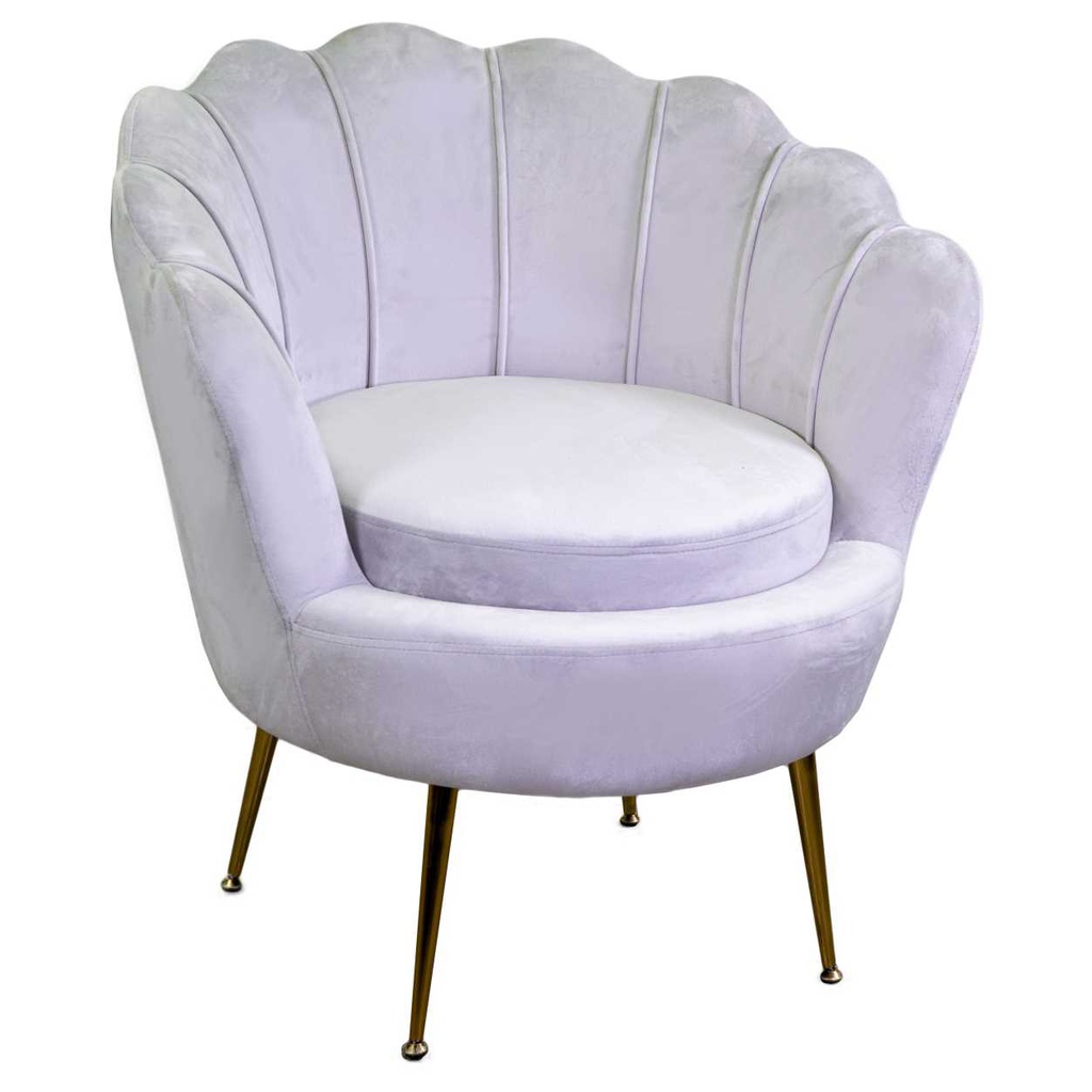 Poltrona velluto tulipan grigio cm 73x72h77