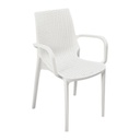 Poltroncina Nirvana polipropilene bianca effetto rattan EFFEZ