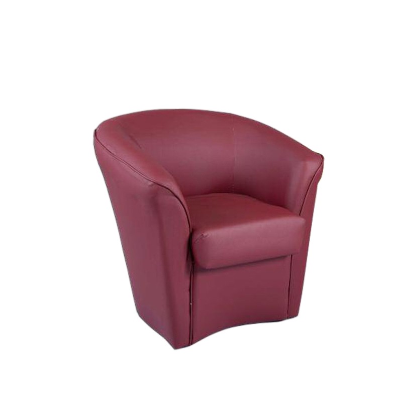 Poltroncina rivestita in ecopelle bordeaux 75x66xh.76 cm