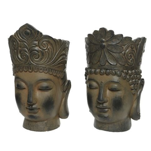 Porta Vaso Testa Buddha Marrone 23X25X36Cm